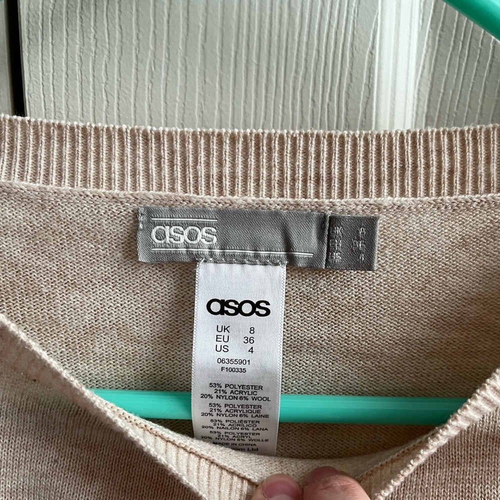 ASOS Maternity Cream Ruffle Sleeve Sweater - Picture 2 of 7